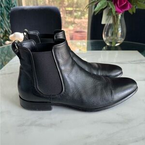 Vince Black Leather Ankle Boots